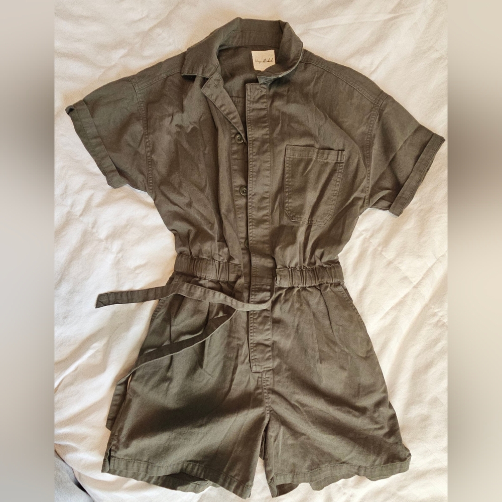Anthropology Unpublished Olive Green Jumpsuit